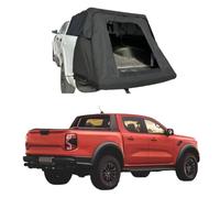 ATATKRT Soft Topper Compatible for Ford Ranger 2019-2025 5ft/6ft Bed, Foldable Camper Shell with Rear Tent Extension, Waterproof 300D Oxford Overlanding Truck Top(5ft Pro)