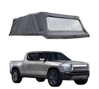 ATATKRT Soft Topper Compatible for Rivian R1T 2022-2025 Short Bed, Foldable Camper Shell with Rear Tent Extension, Waterproof 300D Oxford Overlanding Truck Top(4.5ft Base)