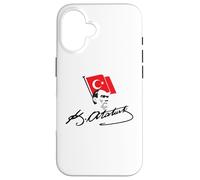 Ataturk Logo, Mustafa Kemal Atatürk signature imza, Türkiye Case for iPhone 16