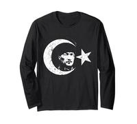 Ataturk Turkish Flag Vintage Retro Distressed Long Sleeve T-Shirt