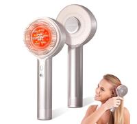 ATAUSD Head Massager Electric 4-in-1, EMS, IPX7 & Oil Applicator, Gold | Scalp massage brush with red light, 4 massage modes, 3 EMS levels, 72 massage teeth and 5 oil rollers