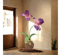 ATAVSADN Giant Artificial Flowers with Stand 5.2ft/160cm Large Standing Floral with Base, Home Decor, Garden Party Decorations, Outdoor Wedding Backdrop, Shop Window Display Purple,One Size