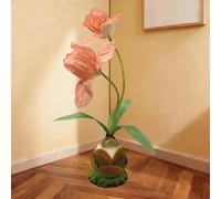 ATAVSADN Giant Artificial Flowers with Stand 5.2ft/160cm Large Standing Floral with Base, Home Decor, Garden Party Decorations, Outdoor Wedding Backdrop, Shop Window Display Orange,One Size