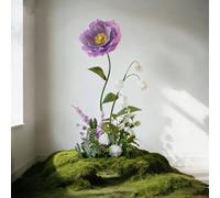 ATAVSADN Giant Artificial Flowers with Stand, Floral Decorations with Artificial Flower Row, Tall Free-standing Flowers Decor for Outdoor Wedding Backdrop, Shop Window Display D,220cm/7.2ft