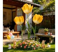 ATAVSADN Giant Flower Standing 3PCS Large Artificial Flowers, 5.4 Ft Waterproof EVA Floral Decorations for Birthday Party,Gardens,Hotels,Weddings,Art Galleries,Stores Yellow,One Size