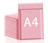 ATB-Foger 10PCS A4 Padded Envelopes Bubble Pink Bubble Lined Wrap Polymailer Bags Poly Bubble Mailers A4 Air Postal Packing Mailing Shipping Postage Posting Cushioned Protective(24X29CM)