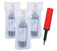 ATB-Foger 15pcs Inflatable Wine Bottle Protector Bottle Bubble Wrap Bags And Air Pump Inflatable Air Column Bags For Airplane Travel Transport Safety Shipping