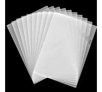 ATB-Foger 24Pcs Plastic Clear Document Folders Clear Wallets Open Top and Side Plastic Folders for Office School Work Report Presentation Project Documents File