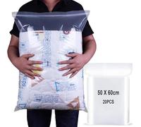 ATB-Foger 60x50cm Large Sealable Plastic Bag Organiser Pouches Clothing Travel Storage Reusable Waterproof Large Bags for Down Jackets Sweater 20pcs (No Hole)