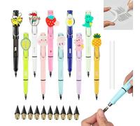 ATBEAMEN 10 Sets Inkless Everlasting,Tree-Friendly Cute Forever Pencil for Kids Writing, Sketch, Drawing,10 Pencils + 10 Erasers + 10 Replacement Pen Tips,Infinity Magic Pencil with Eraser