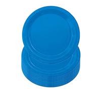 ATBEAMEN 16PCS Blue Paper Plates 23cm/9 Inch - Disposable Round Dinner Plates for Birthday, BBQs, Picnic, Kids Shower Party Supplies