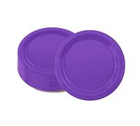 ATBEAMEN 16PCS Deep Purple Paper Plates, 7 inch Solid Color Round Dinner Plates, Disposable, Eco-Friendly, Durable, Ideal for Parties, Family Gatherings, School Events, Outdoor Activities