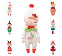 ATBEAMEN 38cm Christmas Snowman Plush Elf Toys,White Christmas Stuffed Snowman Plush Pillow Toys Squishy Cotton Plushies Doll,Elf Girl Soft Body Toy Gift Kids Birthday Xmas Home Decorations