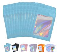 ATBEAMEN 50pcs Blue Smell Proof Mylar Bags, 20x30cm, Reusable, Layered Film Construction, Polyethylene, Aluminum Foil, Polyester Film, Zipper Closure, Ideal for Food & Non-Food Storage