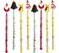 ATBEAMEN 8 Set Magic Inkless Infinity Pencils, Christmas Themed Set with Erasers
