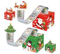 ATBEAMEN Christmas Money Pull Box Set, 30pcs Cash Gift Box with Pull Tab, Red & Green Surprise Money Pull Pouch, DIY Christmas Cash Gift Packaging