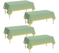 ATBEAMEN Sage Gold Dot Disposable Plastic Table Cloth 4 Pack,Rectangular Plastic Tablecloths 54 x 108 Inch,Waterproof Party Decorative Tablecloths for Birthday,Baby Shower,Picnic and Events Decor