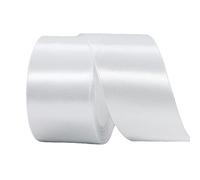ATBEAMEN Thick White Ribbon 50mm for Gift Wrapping 22M, Double Sided 50mm Wide White Satin Ribbon for Crafting Cake Ribbon,Hair Bow Ribbon,Bouquets,Christmas Decoration Ribbon,Wedding Car Ribbon