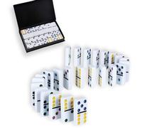 ATBEAMEN Traditional Dominoes Set, Color Dot Classic Double Six Dominoes 28 Pieces for Adults Kids in Paper Retro Gift Box