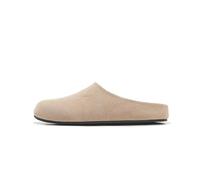 ATBELL Women's Suede Clogs Round Toe Leopard Print Leather Mules Cork Footbed Clog with Arch Support Comfort Casual Slip-on Fall Shoes, Beige, 6.5 UK