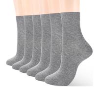 ATBITER Women's Thin Cotton Crew Socks - Soft Above Ankle Bootie Casual Dress Socks 6-Pairs With Gift Box