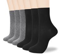 ATBITER Women's Thin Cotton Crew Socks - Soft Above Ankle Bootie Casual Dress Socks 6-Pairs With Gift Box