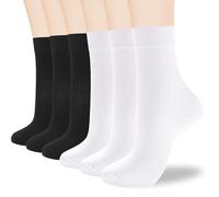 ATBITER Women's Thin Cotton Crew Socks - Soft Above Ankle Bootie Casual Dress Socks 6-Pairs With Gift Box