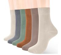 ATBITER Women's Thin Cotton Crew Socks - Soft Above Ankle Bootie Casual Dress Socks 6-Pairs With Gift Box