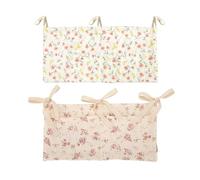 ATBUSS Pack of 2 Cotton Bags for Hanging Around the Bed, Cotton Cot Bags, Storage Bags for Cot Beds, Storage Accessories for Babies