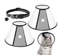 ATBUSS Pack of 2 Polka Dot Protective Ring and 1 x Black Collar, Practical Anti-Bite and Anti-Leak Cover for Pets, Suitable for Post-Operative Care Scenarios for Pets