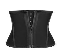 Atbuty Short Torso Waist Trainer for Women Small Tummy Control Sport Girdle Hourglass Belly shaper, Black (7'' Short Torso, 9 Steel Bones, Zipper), XL