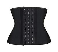 Atbuty Short Torso Waist Trainers Cincher Corset Underbust Body Shaper Latex Sport Girdle, Black (9'' Short Torso, 9 Steel Bones), S