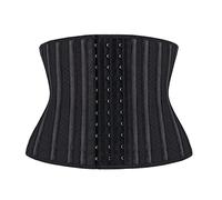 Atbuty Short Torso Waist Trainers Cincher Corset Underbust Body Shaper Latex Sport Girdle, Black (9'' Torso, Breathable, 25 Bones), XXS