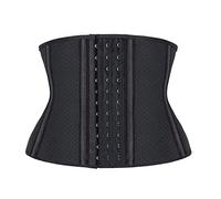 Atbuty Short Torso Waist Trainers Cincher Corset Underbust Body Shaper Latex Sport Girdle, Black (9'' Torso, Breathable, 9 Bones), Large