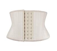 Atbuty Super Short Torso Waist Trainers Cincher Corset Tummy Shaper Slimming Latex Trimmer Girdle, Beige (7'' Short Torso, 25 Steel Bones), XL