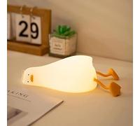 ATCTBOGFS Cute Duck Lamp, Fun Lying Flat Duck Night Light,LED Squishy Animal Novelty Lamp,Light up Duck for Kids Great Gift,3 Level Dimmable Nursery Nightlight Rechargeable Touch Lamp (Duck Lamp)