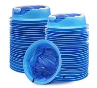 ATDAWN 50 Pack Emesis Bag, Disposable Vomit Bags, Aircraft & Car Sickness Bag, Nausea Bags for Travel Motion Sickness (Blue)