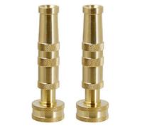ATDAWN Brass Hose Nozzle, Heavy-Duty Brass Adjustable Twist Hose Nozzle, 2 Pack (4")