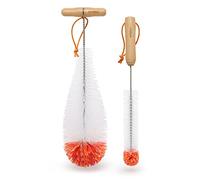 ATDDO Bottle Brush for Cleaning, Set of 2 Bottle Brushes Compatible with SodaStream, Long Handle Water Bottle Cleaner Brush for Flask, Glass and Narrow Neck Bottles