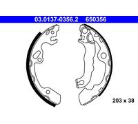 ATE 03.0137-0356.2 Brake Shoe Set for FORD