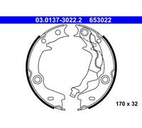 ATE 03.0137-3022.2 Brake Shoe Set, parking brake for HYUNDAI,KIA
