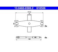 ATE 13.0460-0506.2 Brake pad fitting kit