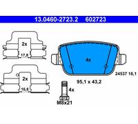 ATE 13.0460-2723.2 Brake Pad Set, disc brake for FORD