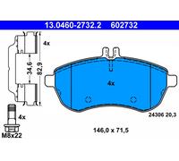 Brake pads 13.0460-2732.2 ATE for MERCEDES-BENZ C-CLASS T-Model SLK C-CLASS SLC