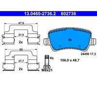 ATE 13.0460-2736.2 Brake Pad Set, disc brake for VOLVO