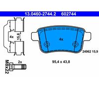 ATE 13.0460-2744.2 Brake Pad Set, disc brake for ,MERCEDES-BENZ,RENAULT