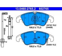 ATE 13.0460-2765.2 Brake Pad Set, disc brake for ,AUDI