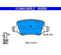 ATE Brake pad set 13.0460-2855.2 not prepared for wear warning indicator, excl. wear warning contact with brake caliper screws MERCEDES-BENZ: A-Class