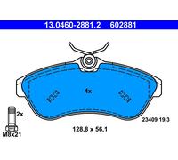 Brake pads 13.0460-2881.2 ATE for CITROËN C3 I C3 Pluriel C2 C2 ENTERPRISE