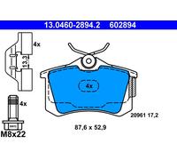ATE 13.0460-2894.2 Brake Pad Set, disc brake for AUDI,SEAT,SKODA,VW